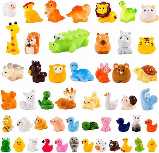 52 Pcs Mini Resin Animal Figurines for Fairy Garden Decor
