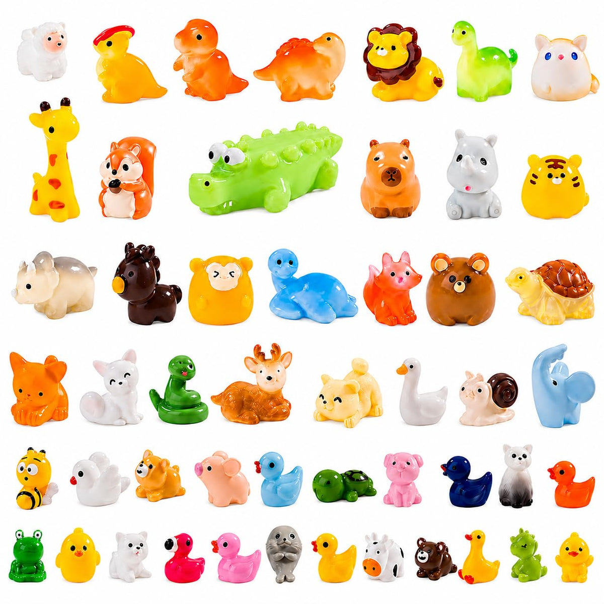 52 Pcs Mini Resin Animal Figurines for Fairy Garden Decor
