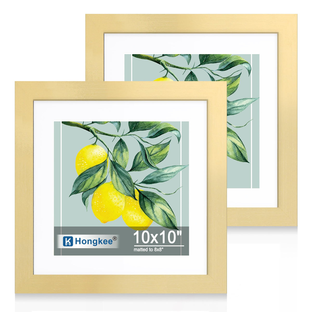 Hongkee 5x7 Picture Frame Set of 2, Real Glass and Wood Frame for Mat 4x6
