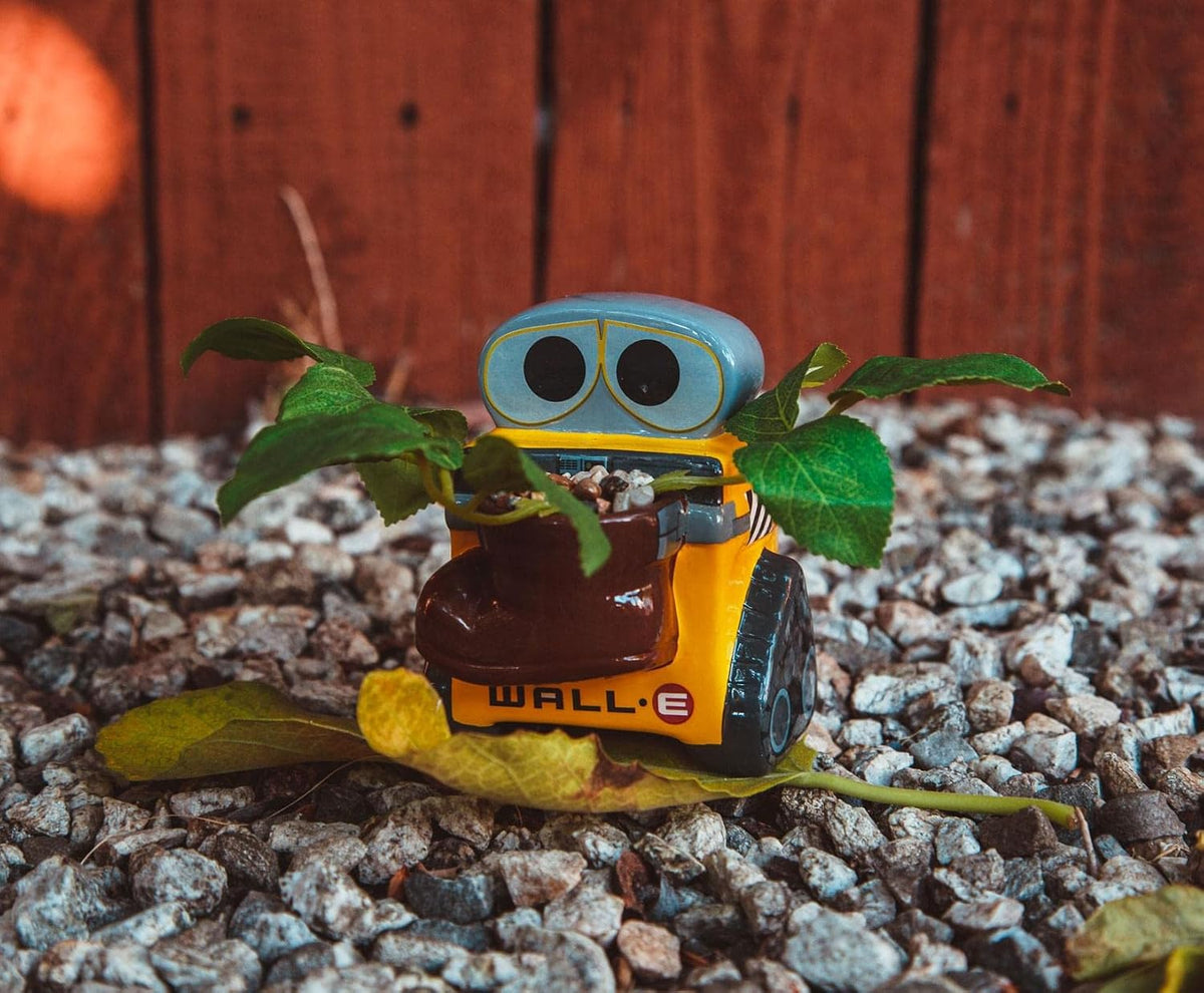 Silver Buffalo Disney Pixar WALL-E 4-Inch Ceramic Mini Planter with Artificial Succulent | Cute Small Flower Pot, Faux Indoor Plant for Desk Shelf