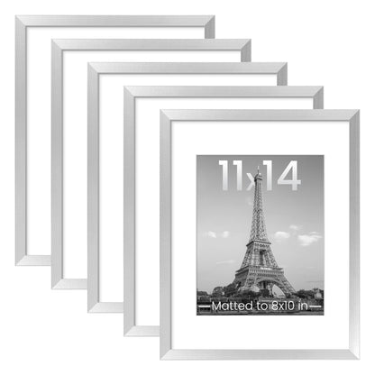 upsimples 11x14 Picture Frame, Gallery Wall Frames Set of 5, Gold