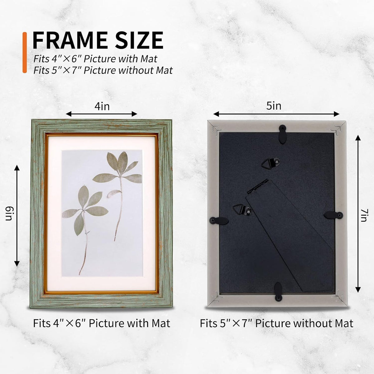 Fixwal 5x7 Picture Frame Set of 5 with Tempered Glass, Multicolor