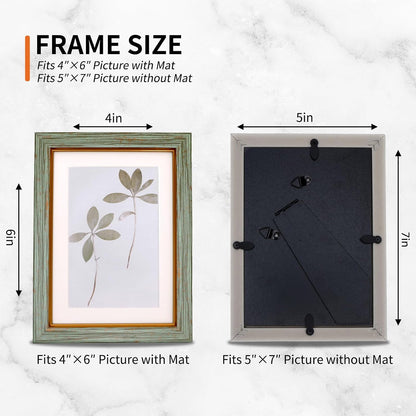 Fixwal 5x7 Picture Frame Set of 5 with Tempered Glass, Multicolor