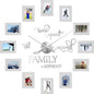 Sratte Wall Clock with 12 Picture Frames 5x3.5 Inch, Family Photo,Black