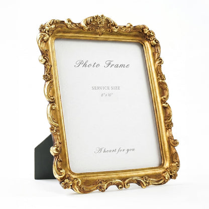 Cuspin 4x6 Vintage Picture Frame Gold Ornate Resin Arched Photo Frame