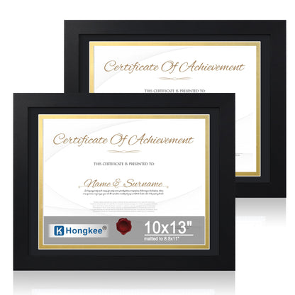 Hongkee 5x7 Picture Frame Set of 2, Real Glass and Wood Frame for Mat 4x6