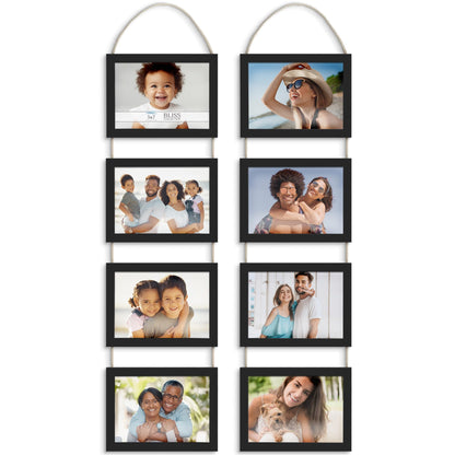 4x6 Hanging Picture Frames Collage with 8 Openings - Rustic Brown, 2 PK