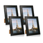 iRahmen 8x10 Picture Frame Set of 4, High Definition Real Glass Rustic Brown Frame, 8 x 10 Wood Photo Frames for Desktop Display and Wall Mounting