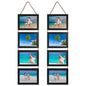 Lavezee 4x6 Hanging Collage Picture Frames Set of 2, 8 Opening Vertical Frame Made to Display 4 by 6 Inch Photo for Wall Decor, Distressed White