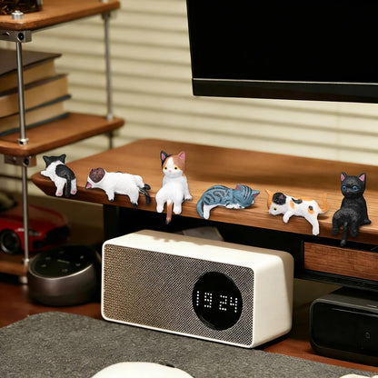 12 Pcs Cat Car Decor Dashboard Accessories, Mini Cat Figurines Cute Car Rear View Mirror Gifts, Funny Computer Monitor Desk Decorations for Women Girl