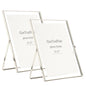Gold 8x10'' Floating Frame Set of 2,For Photo Sizes( 5x7'',6x8'',7x9''),Beautiful Metal Beaded Edge Frames Adjustable Tabletop/Shelf Photo Frame,Classy Gift Choice for Wedding