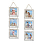 4x6 Collage Picture Frames Set of 2, Rustic Wooden Real Glass Vertical Hanging 3 Opening 4 by 6 Photo Frame, Rustic Brown