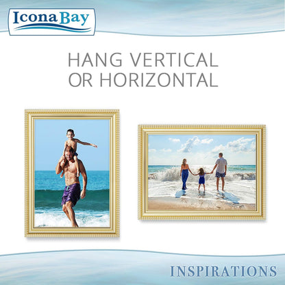 5x7 Gold Picture Frame, Contemporary, Inspirations, Wall or Table Top