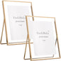 Gold 5x7'' Floating Picture Frames 2Pack,for Photo Sizes(3.5x5&4x6),Beaded Metal Edge,Adjustable Tabletop/Shelf Display for Wedding,Home & Office Decor