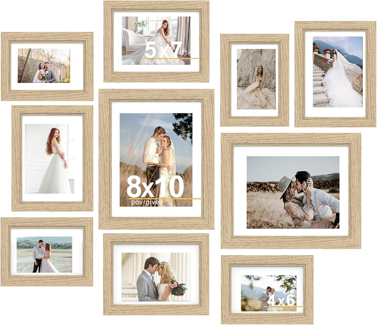 Povrgive Picture Frames Collage Wall Decor, Gallery Wall Frame Set of 10