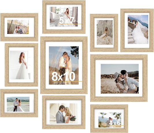 Povrgive Picture Frames Collage Wall Decor, Gallery Wall Frame Set of 10