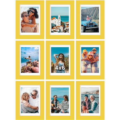 Vittanly 8x10 Picture Frames Set of 9 for Wall or Tabletop Display, Gold