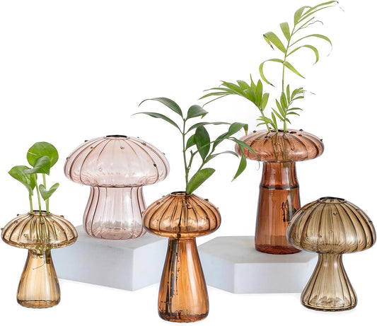 Glasseam Mushroom Plant Propagation Station, Small Glass Propagation Vases
