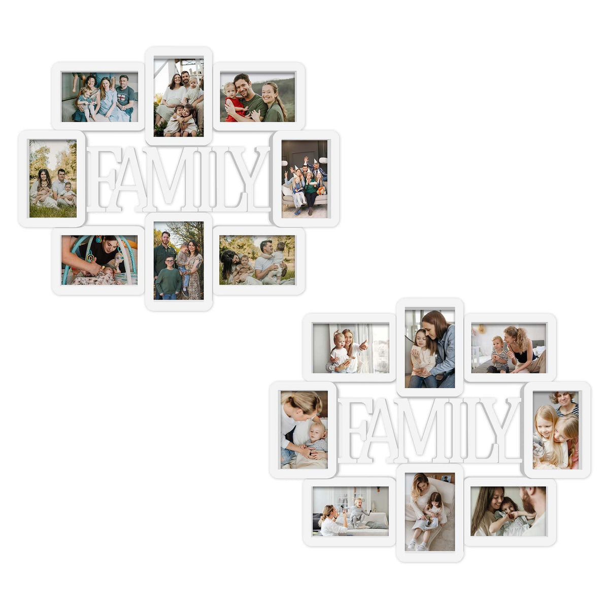 Jerry & Maggie Family Photo Frame 22x17, PVC Picture Frames Collage Wall Decor 9 Opening Wall Hanging For 6x4 Photos 8 Pack, No-Assembly 3D Design Waterproof Memorial Keepsake, Ashes