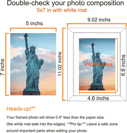 SESEAT 8x10 Picture Frame Brown Set of 6, Display Pictures 5x7 With mat or 8x10 Without Mat