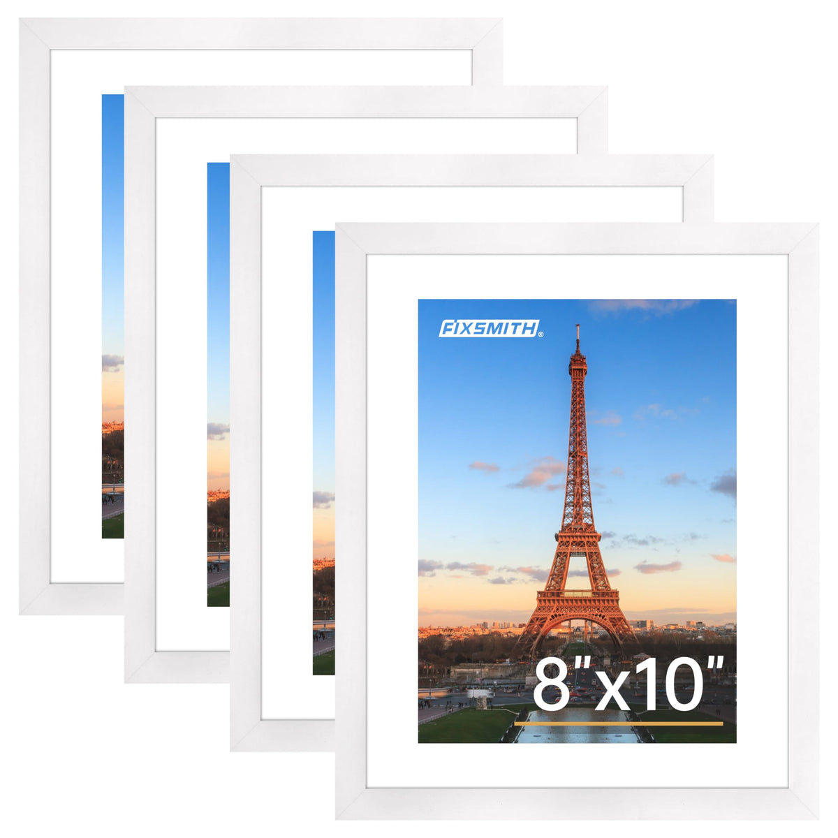 FIXSMITH 5x7 Picture Frame Bulk-4 Pack, Gold Picture Frames Collage Wall Decor, Wall & Tabletop Picture Frames, Photo Frame with HD Plexiglass, Display Pictures 4x6 with Mat or 5x7 Without Mat