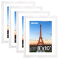 FIXSMITH 5x7 Picture Frame Bulk-4 Pack, Gold Picture Frames Collage Wall Decor, Wall & Tabletop Picture Frames, Photo Frame with HD Plexiglass, Display Pictures 4x6 with Mat or 5x7 Without Mat