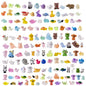 140 Pack Mini Animals Tiny Duck，Cow，Bee Figurines Bulk for Miniature Dollhouse Decor Accessories Garden Aquarium Potted Ornament Party DIY Charms Office Classroom Activity to Hide