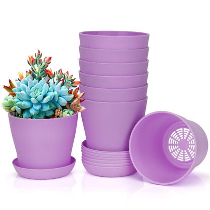 8 Pcs Plant Pots,3.8" Flower Pots,Gardening Gifts,Plastic Pot for Plants,Nursery Succulent Pot Planters for Indoor Plants,Small Flower Pots,Cute Plant Pots