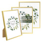 upsimples 4x6 Picture Frame Glass, Thin Border, Gold Photo Frames, 3 Pack