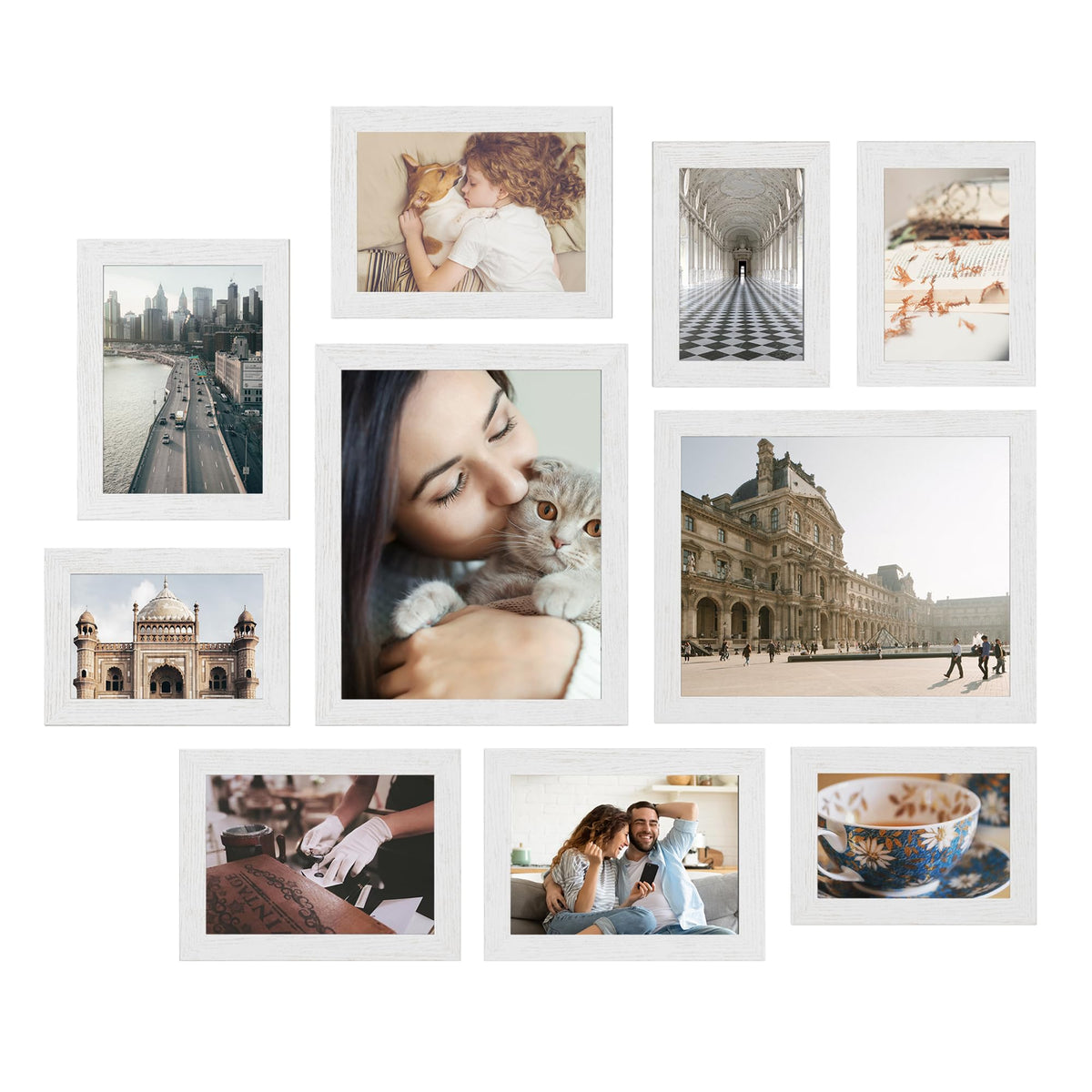 SONGMICS Collage Picture Frames, Set of 10, Glass