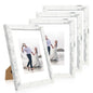 iRahmen 8x10 Picture Frame Set of 4, High Definition Real Glass Rustic Brown Frame, 8 x 10 Wood Photo Frames for Desktop Display and Wall Mounting
