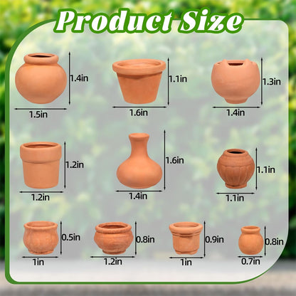 10 Pieces Mini Clay Pots Miniature Clay Pots Mini Flower Pots for Crafts