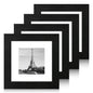 iRahmen 8x10 Picture Frame Set of 4, High Definition Real Glass Rustic Brown Frame, 8 x 10 Wood Photo Frames for Desktop Display and Wall Mounting