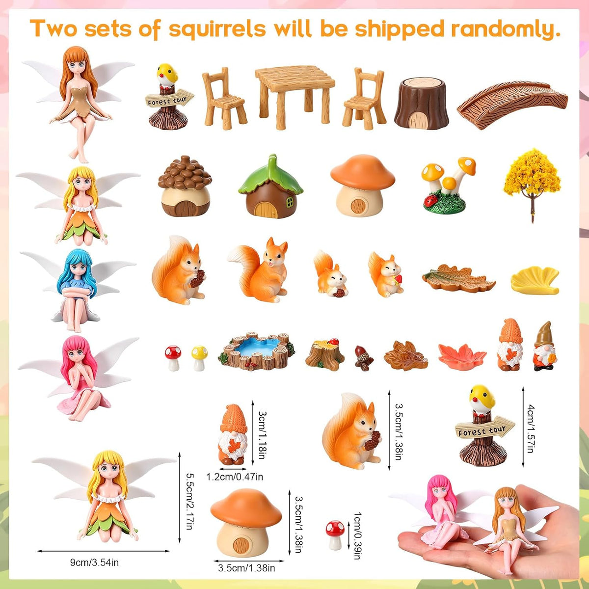 Fairy Garden Accessories 30Pcs Mini Fall Resin Figurines