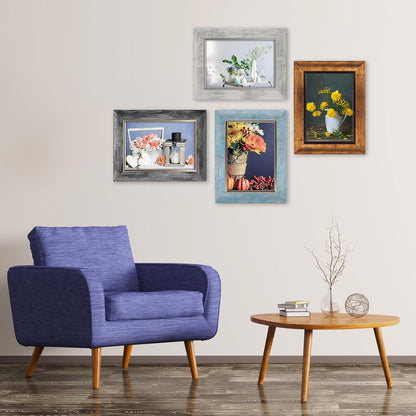 XUANLUO 5x7 Picture Frames Set of 4,Rustic Retro Photo Frame(Multicolor)