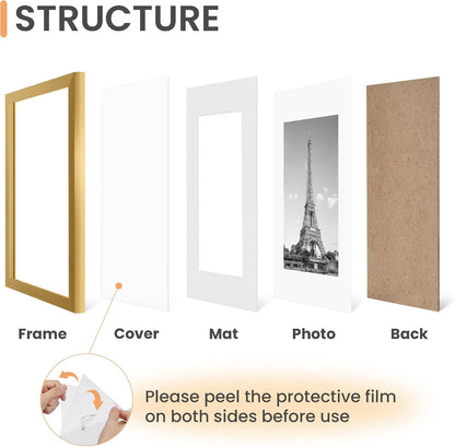 upsimples 11x14 Picture Frame, Gallery Wall Frames Set of 5, Gold