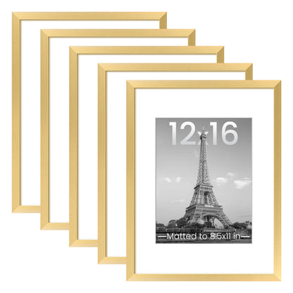 upsimples 11x14 Picture Frame, Gallery Wall Frames Set of 5, Gold
