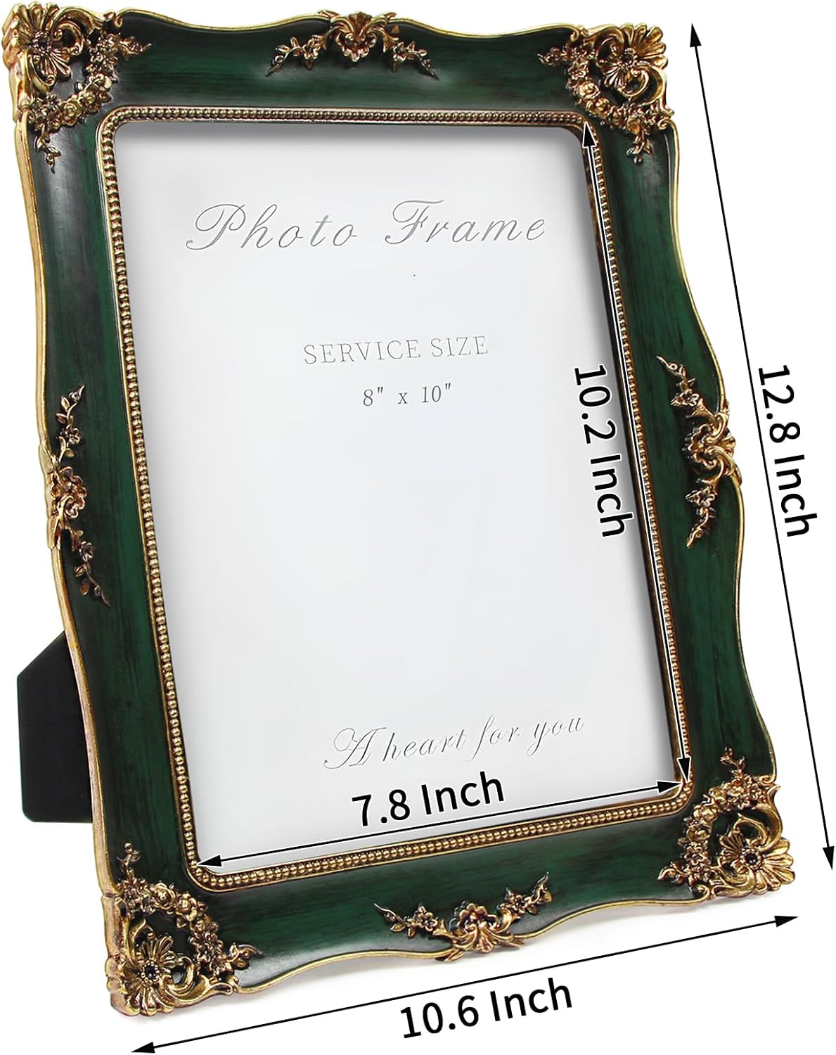 Vintage Picture Frame 8x10 Inch, Ornate Photo Frame (Green)