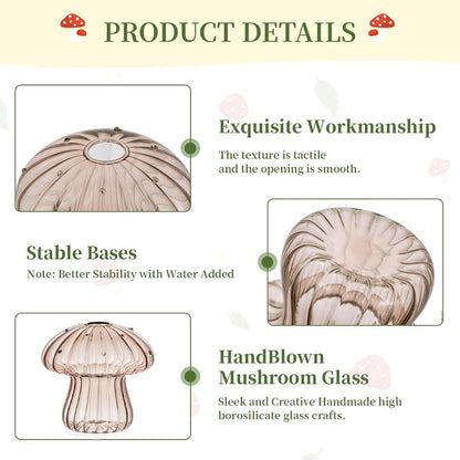 Glasseam Mushroom Plant Propagation Station, Small Glass Propagation Vases