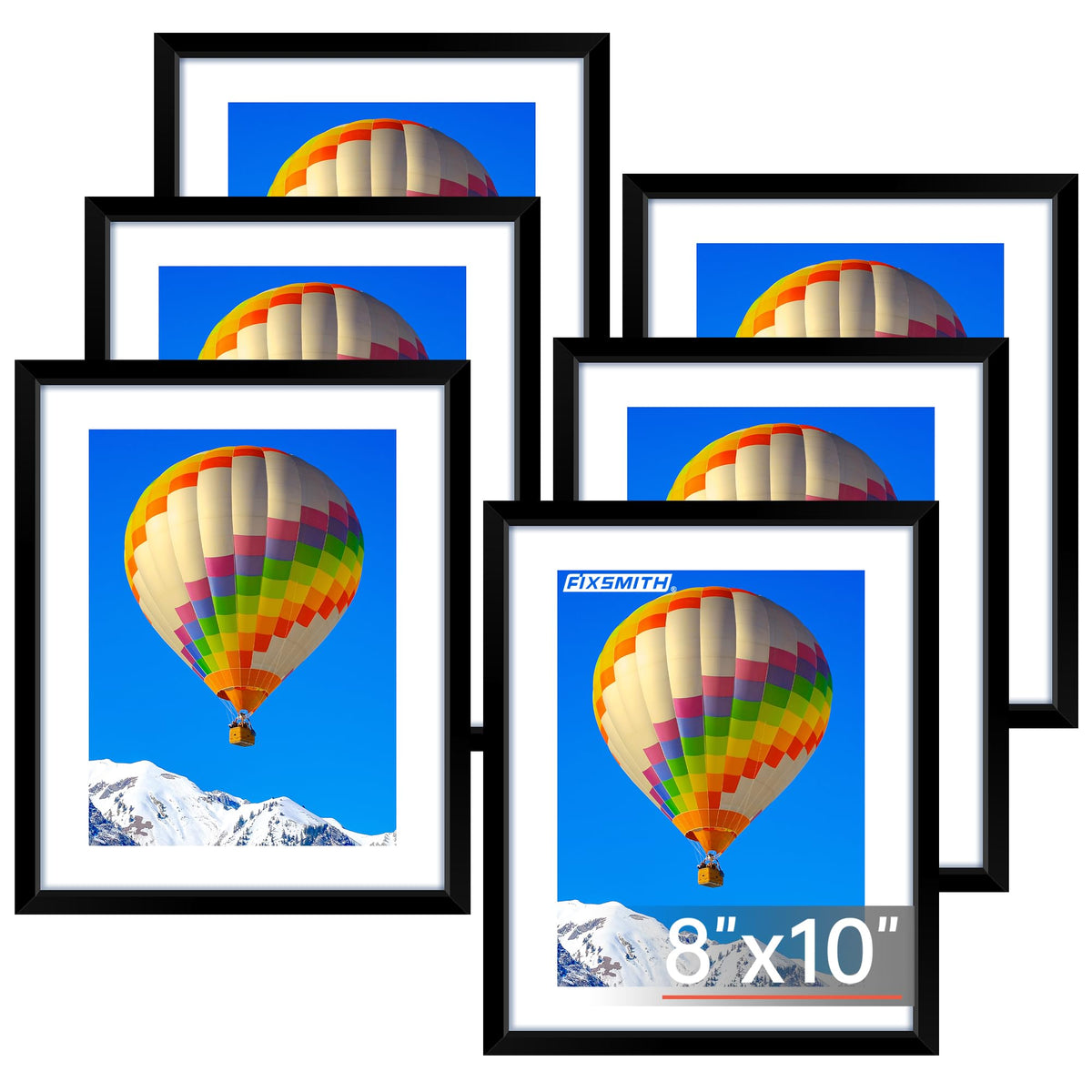 FIXSMITH 10 Pack Picture Frames Collage Wall Decor for Mounting or Tabletop Display, Gallery Wall Frame Set with Two 8x10 Black Frames, Four 5x7 Frames and Four 4x6 Frames, Multi-Pack Photo Frame Set