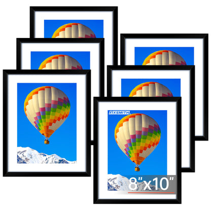 FIXSMITH 10 Pack Picture Frames Collage Wall Decor for Mounting or Tabletop Display, Gallery Wall Frame Set with Two 8x10 Black Frames, Four 5x7 Frames and Four 4x6 Frames, Multi-Pack Photo Frame Set