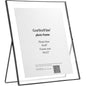 Gold 8x10'' Floating Frame Set of 2,For Photo Sizes( 5x7'',6x8'',7x9''),Beautiful Metal Beaded Edge Frames Adjustable Tabletop/Shelf Photo Frame,Classy Gift Choice for Wedding