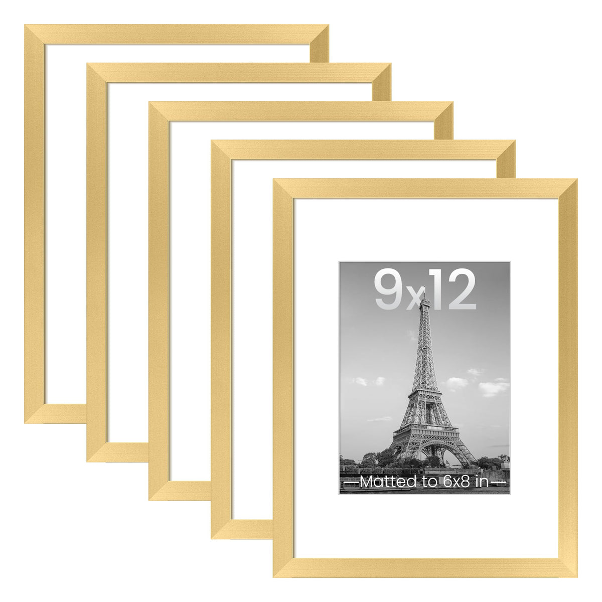 upsimples 11x14 Picture Frame, Gallery Wall Frames Set of 5, Gold