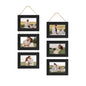 4x6 Collage Picture Frames Set of 2, Rustic Wooden Real Glass Vertical Hanging 3 Opening 4 by 6 Photo Frame, Rustic Brown