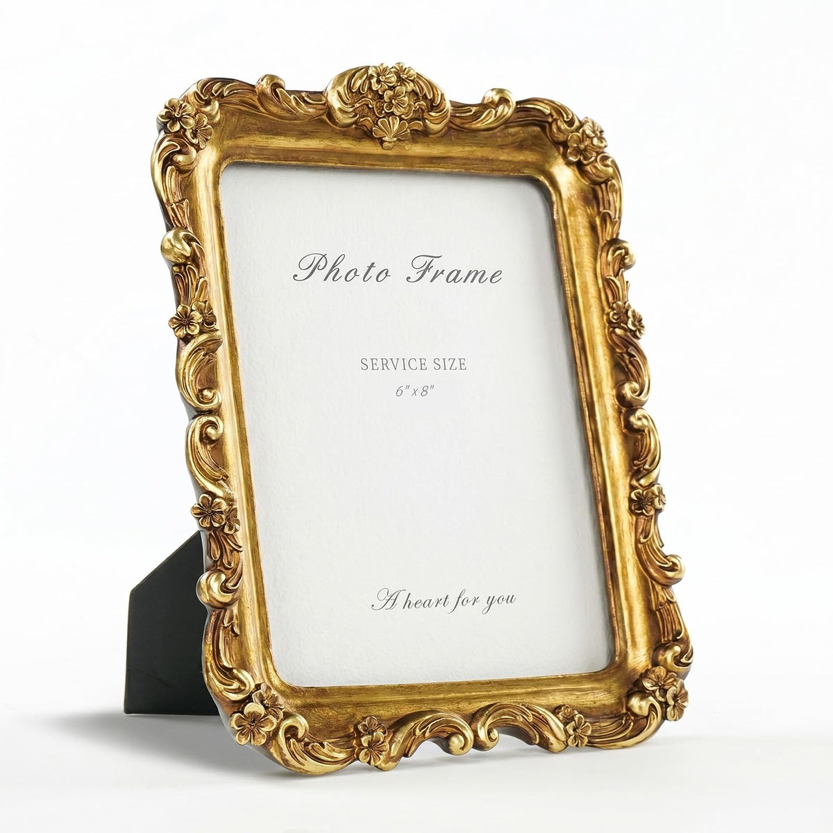 Cuspin 4x6 Vintage Picture Frame Gold Ornate Resin Arched Photo Frame