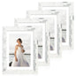 iRahmen 8x10 Picture Frame Set of 4, High Definition Real Glass Rustic Brown Frame, 8 x 10 Wood Photo Frames for Desktop Display and Wall Mounting