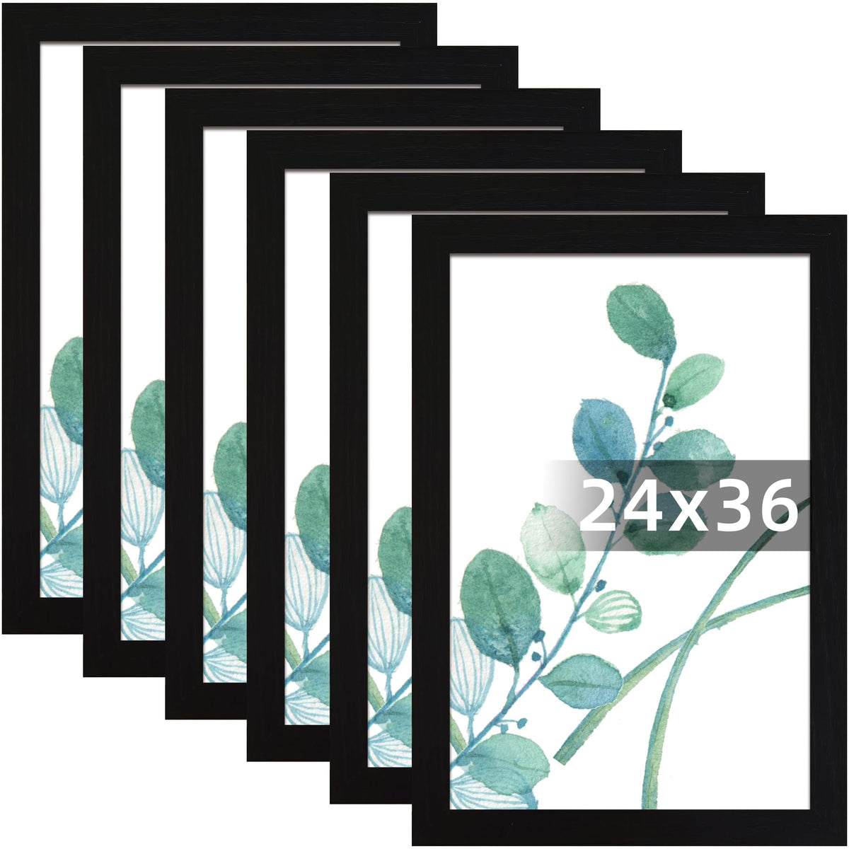 SESEAT 8x10 Picture Frame Brown Set of 6, Display Pictures 5x7 With mat or 8x10 Without Mat