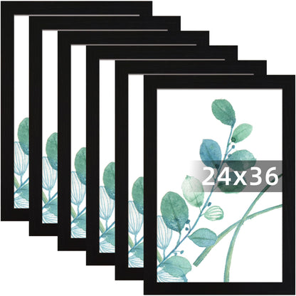 SESEAT 8x10 Picture Frame Brown Set of 6, Display Pictures 5x7 With mat or 8x10 Without Mat