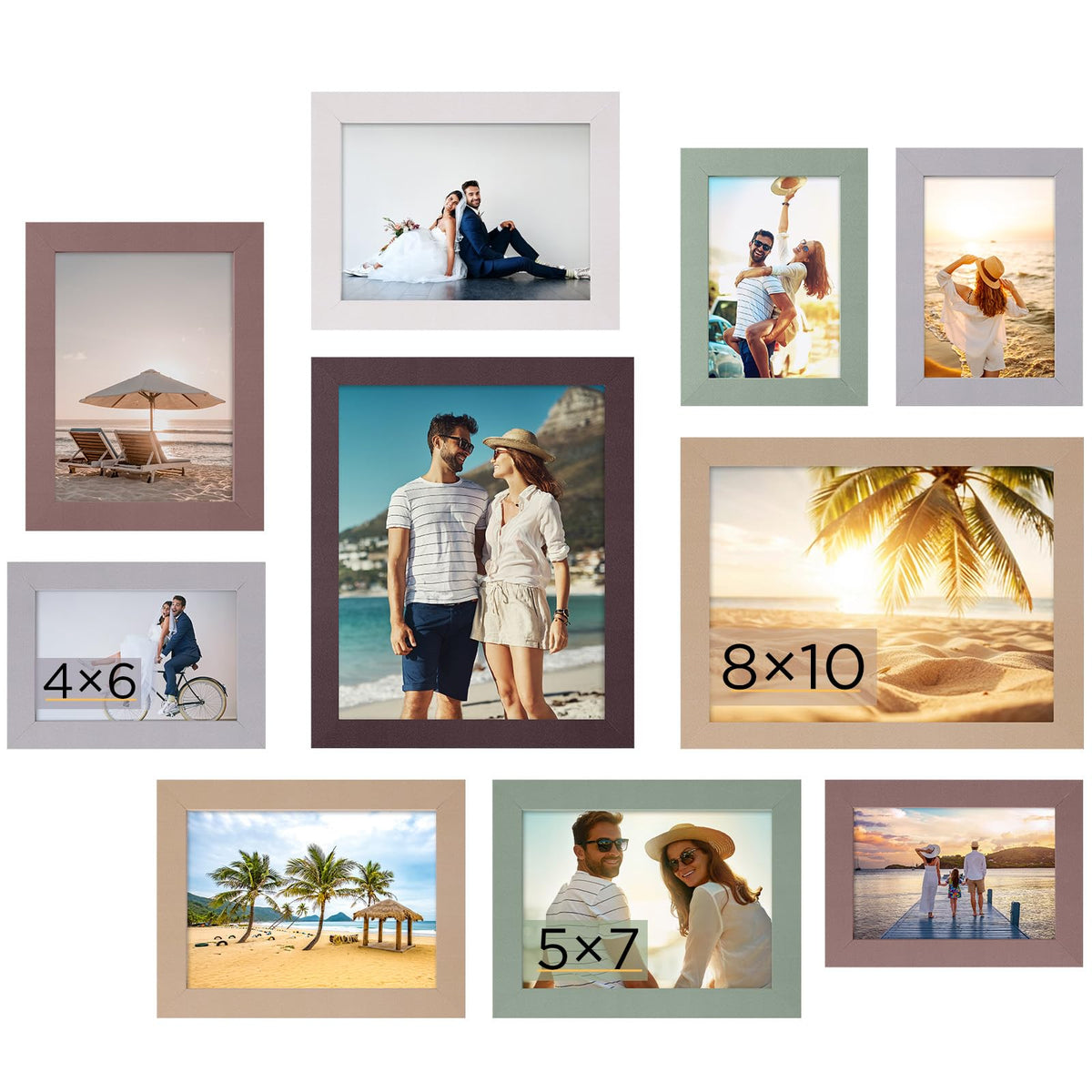 Funtopia 10 Pack Picture Frames Set, Picture Frames Collage Home Wall Decor