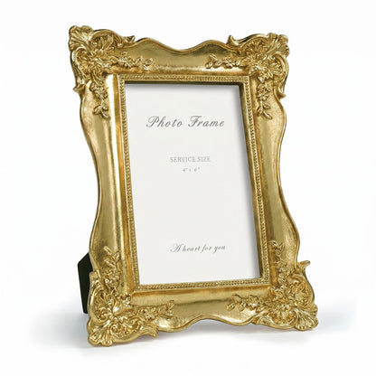 Cuspin 4x6 Vintage Picture Frame Gold Ornate Resin Arched Photo Frame